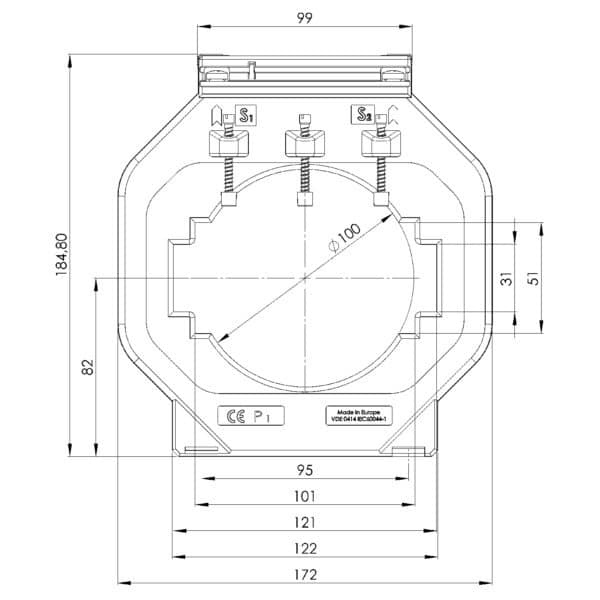 ASK 123.3 ASK plug-in current transformer, technical drawing 3