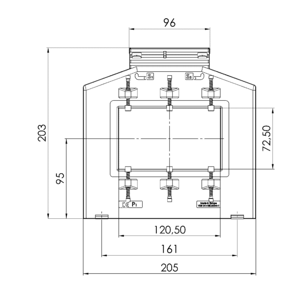 ASK 127.6 ASK plug-in current transformer, technical drawing 3