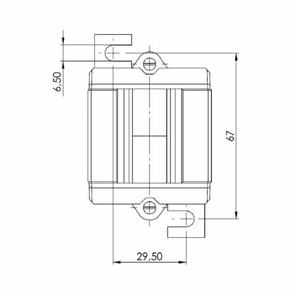 ASK 231.5 ASK plug-in current transformer, technical drawing 1