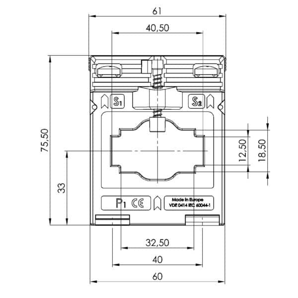 ASK 41.3 ASK plug-in current transformer, technical drawing 3