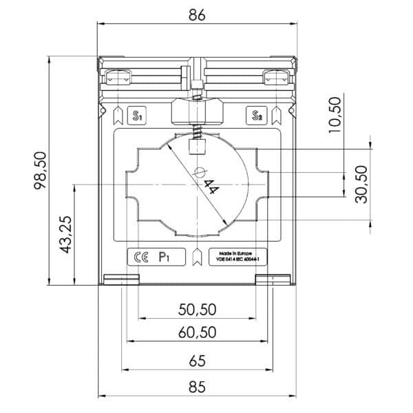 ASK 561.4 ASK plug-in current transformer, technical drawing 3