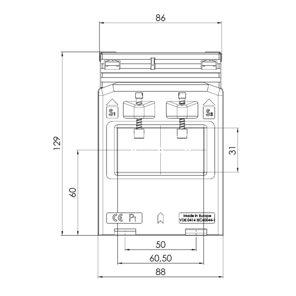 EASK 63.6, EASK – Plug-on current transformer billing measurement, technical drawing 3