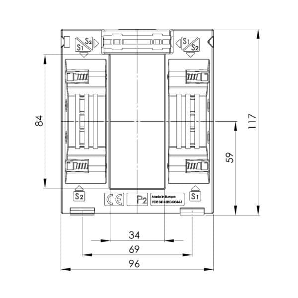 ASK 83.4 ASK plug-in current transformer, technical drawing 3