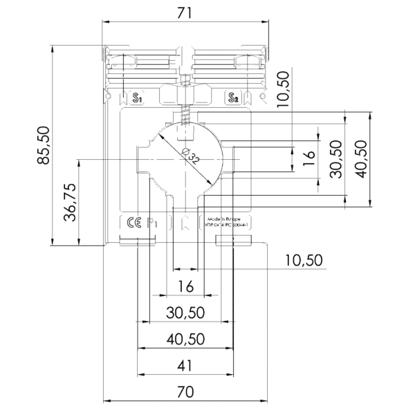 EASK 41.5, EASK – Plug-on current transformer billing measurement, technical drawing 3