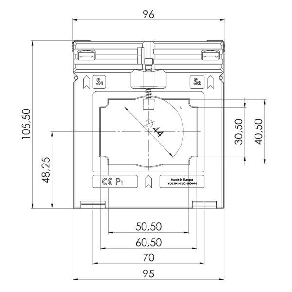 ASK 63.4 ASK plug-in current transformer, technical drawing 3