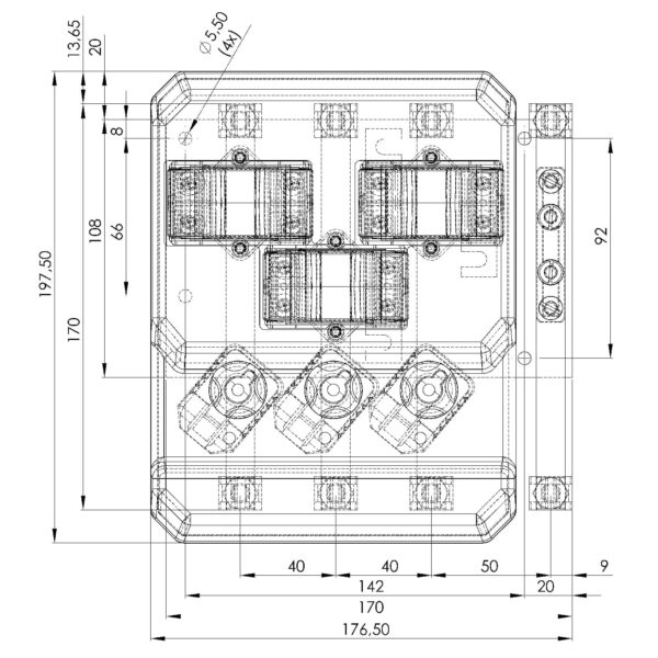 EASKD 21.3, EASKD / EWSKD – current transformer set for billing measurements, technical drawing 3