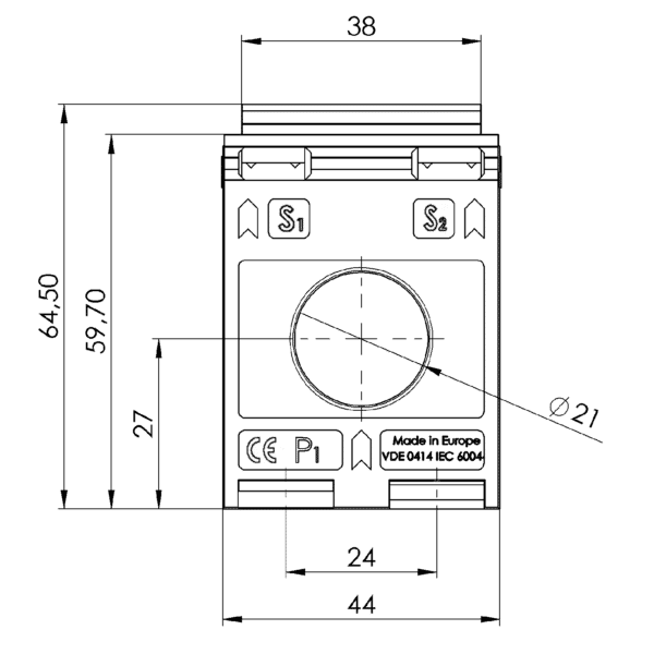 ASR 201.3 ASR – Rod current transformer technical drawing 3