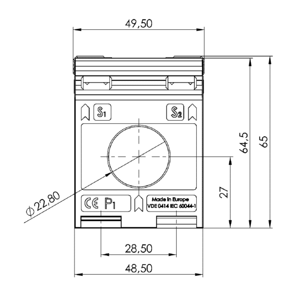 ASR 21.3 ASR – Rod current transformer technical drawing 3