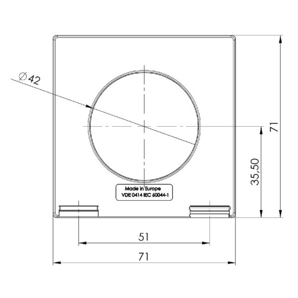 ASR 42.45 ASR – Rod current transformer technical drawing 3