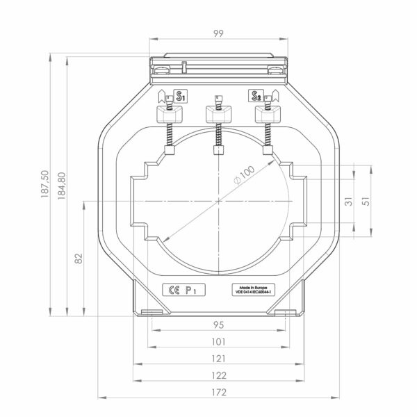 EASK 123.3, EASK – Plug-on current transformer billing measurement, technical drawing 3