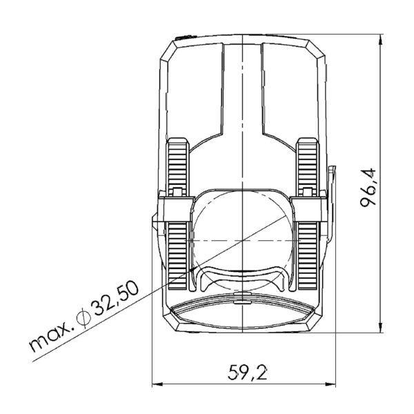 KBR 32, KBR – cable conversion current transformer, technical drawing 3