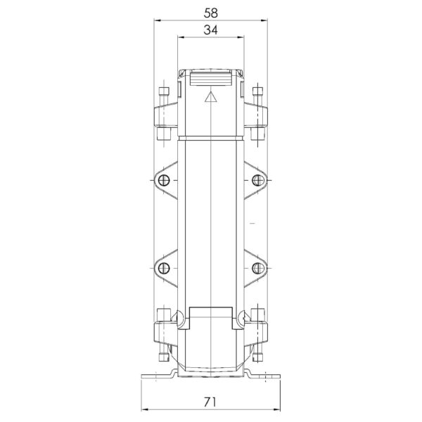 KBU 58, KBU – cable conversion current transformer, technical drawing 2