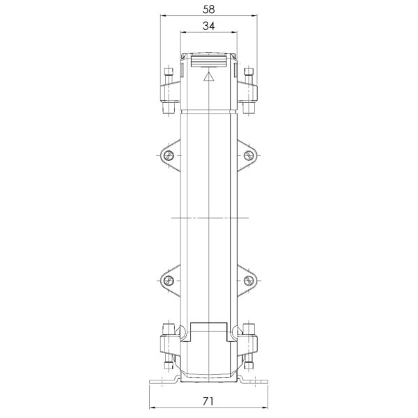 KBU 812, KBU – cable conversion current transformer, technical drawing 2