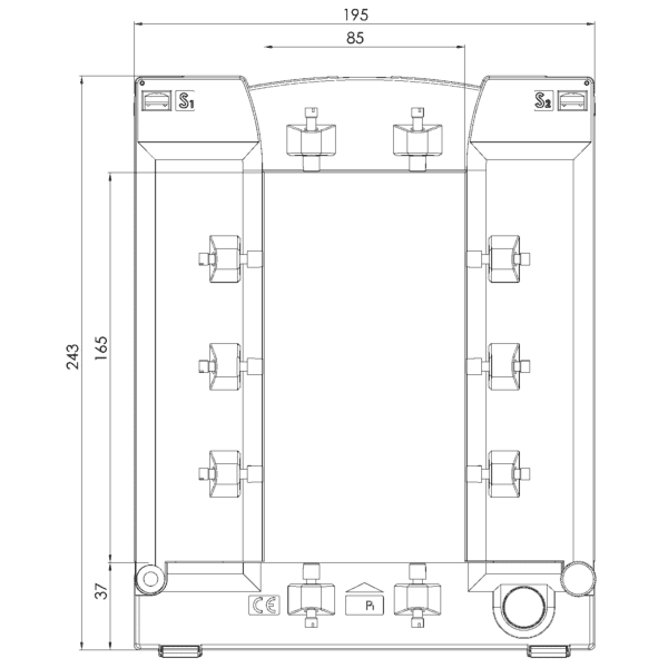 KBU 816, KBU – cable conversion current transformer, technical drawing 3