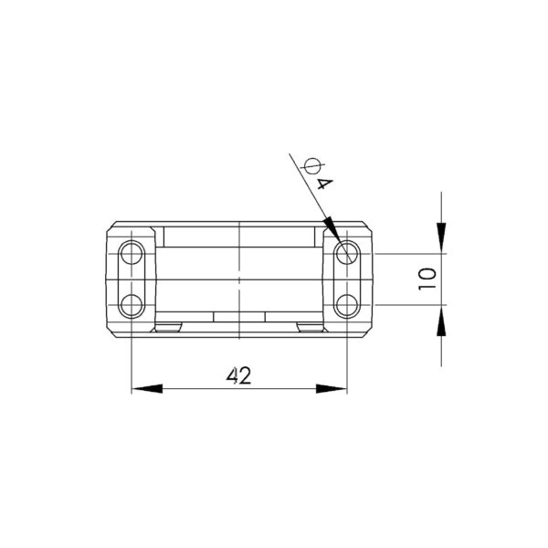 NH 6.1 2U, NH – Current transformers for fuse separation strips of size 1, 2 and 3, technical drawing 1