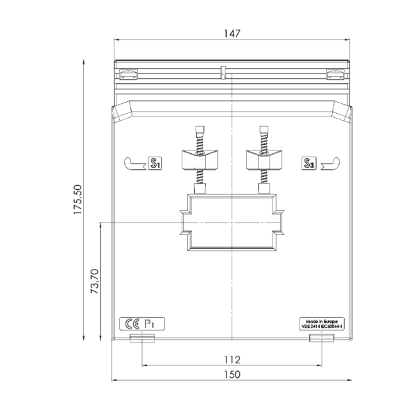 SASK 61.10, SASK – Protective current transformer, technical drawing 3