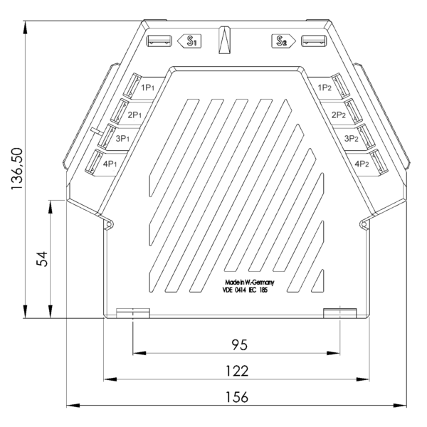 SUSK 2 - SUSK 8, KSU / SUSK – Summation current transformers, technical drawing 3