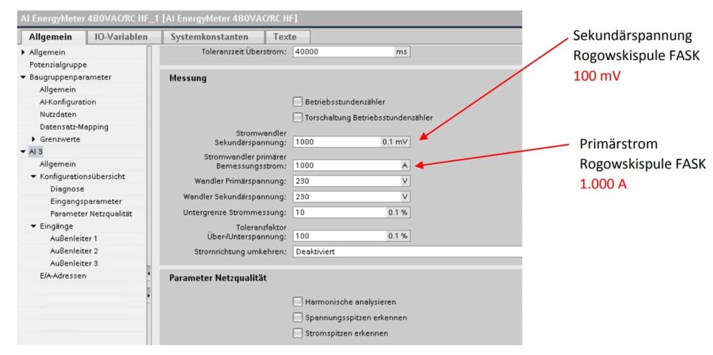 Screenshot AI Energy Meter 480 VAC / RC HF