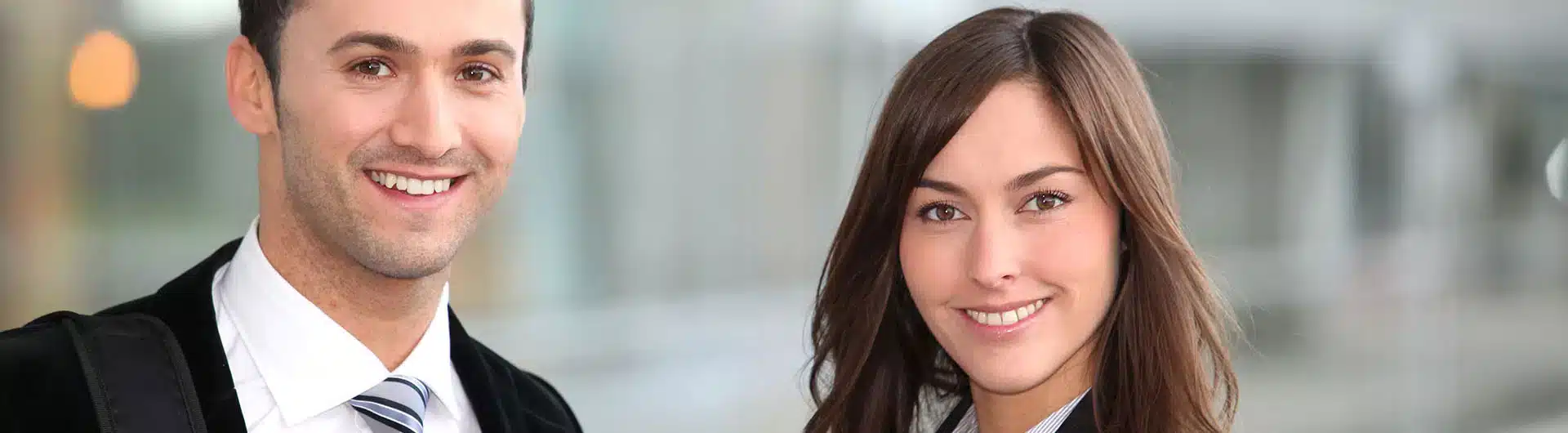 Portraits of young man and young woman for the site Career