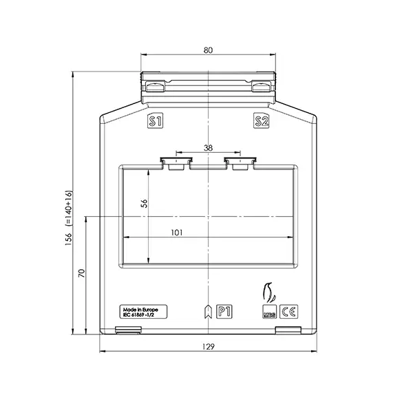 ASK 105.3 2 ASK 105.3 ASK plug-in current transformer, technical drawing 3