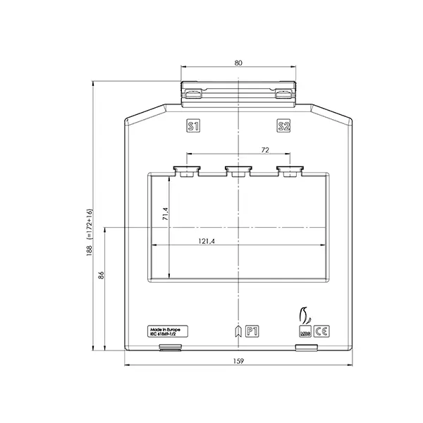 ASK 127.3 2 ASK 127.3 ASK plug-in current transformer, technical drawing 3