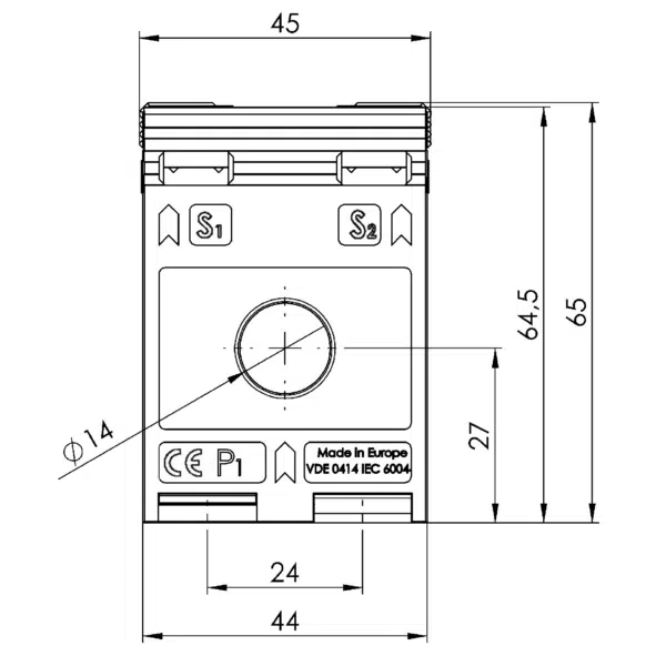 Rohrstromwandler ASR 14.3 Technische Zeichnung 3