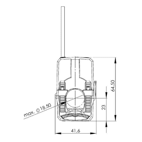 KBR – Kabelumbaustromwandler mit teilbarem Kern, KBR 18 technische Zeichnung 2