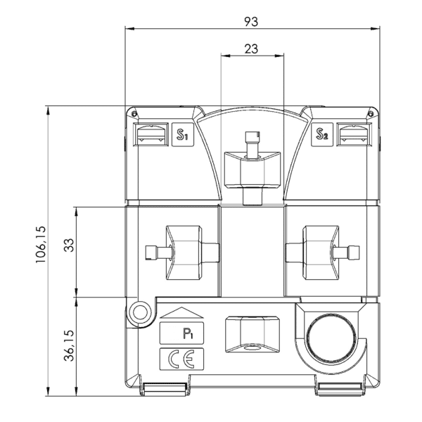 KBU – Kabelumbaustromwandler mit teilbarem Kern, KBU 23 technische Zeichnung 3