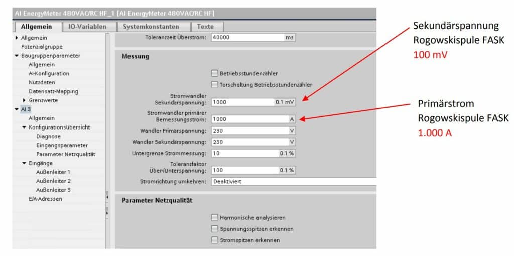 Screenshot AI Energy Meter 480 VAC / RC HF